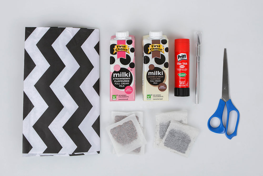 DIY Recycled Tea Boxes made with FIrst Choice milk cartons