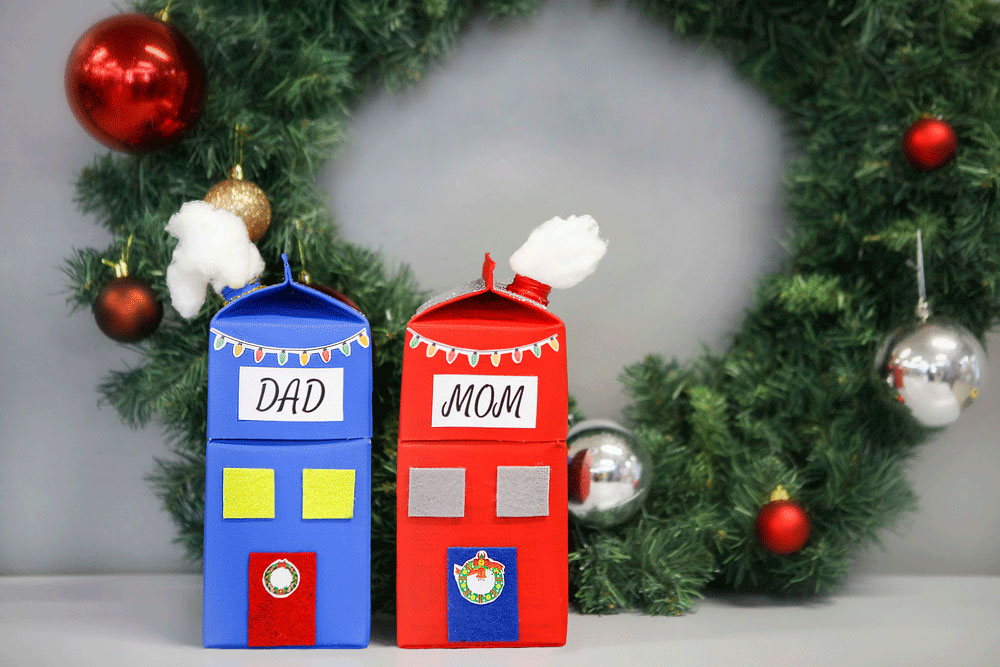 DIY Holiday House made with First Choice Milk Carton